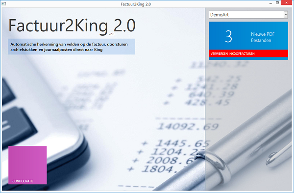 Factuur2King 2.0 dashboard